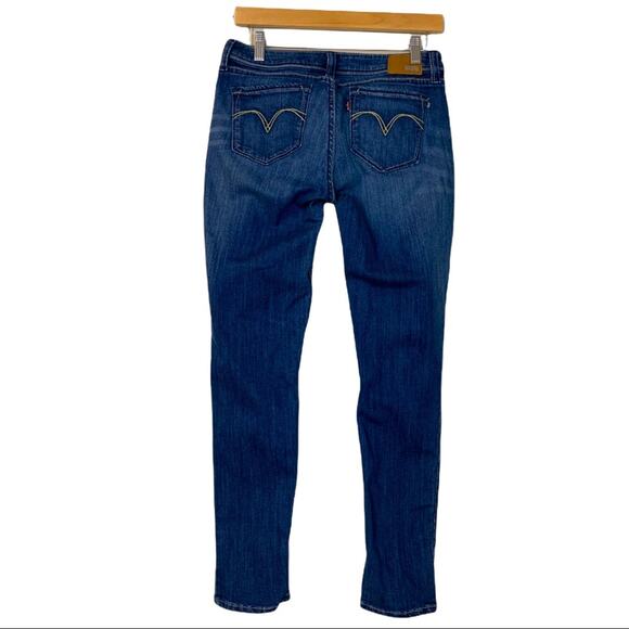 Levi’s Jeans Juniors Bold Curve 7" Low Rise Skinny Dark Blue Wash Size 13M - Picture 4 of 11